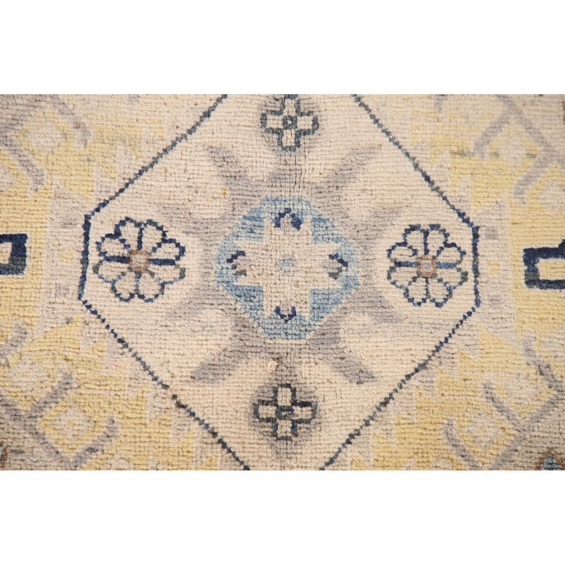Geometric Kazak Living Room Area Rug Handmade Wool Carpet - 6'9" x 10'0"