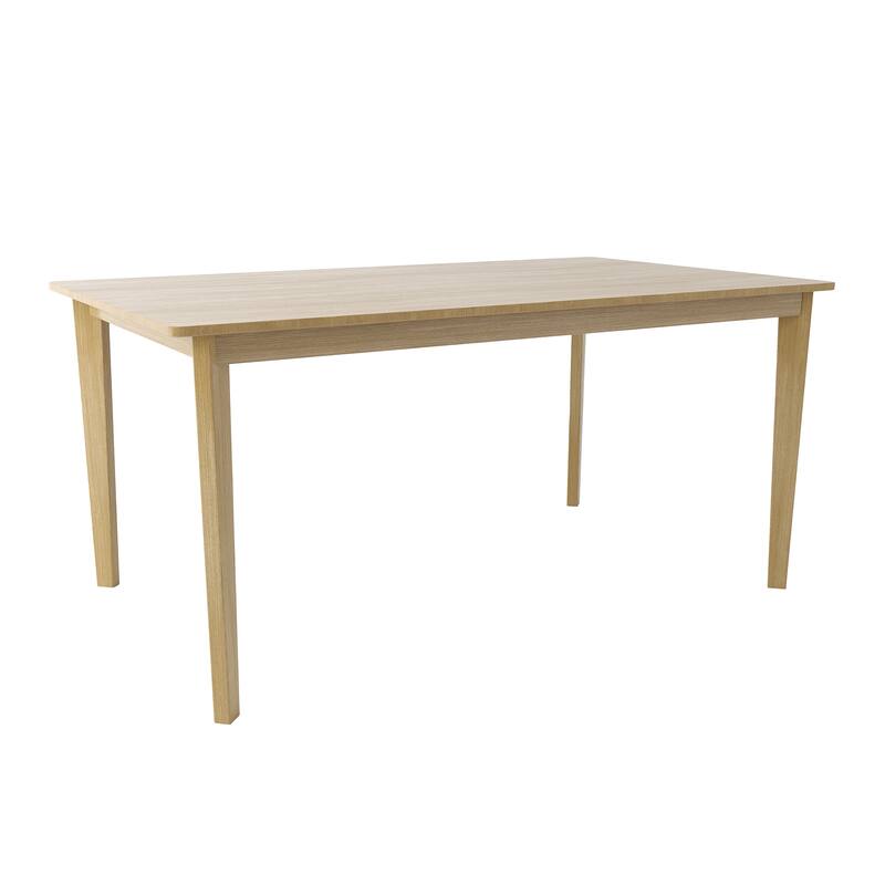 Scandinavian Rectangular Dining Table Solid Wood Natural Finish Multi Functional - Natural Wood