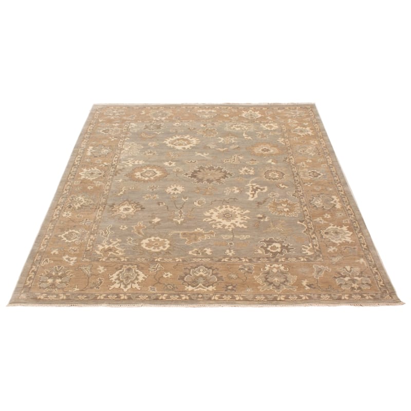 ECARPETGALLERY Hand-knotted Oushak Grey Wool Rug - 7'11 x 9'10