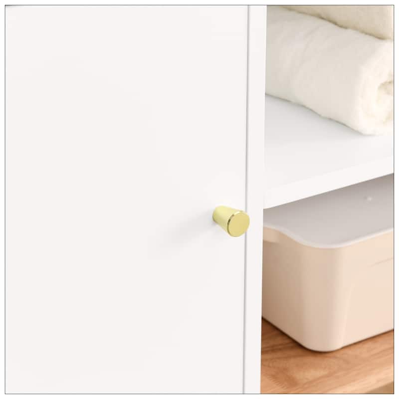 Colorblocking Storage Cabinet with Solid Wood Base