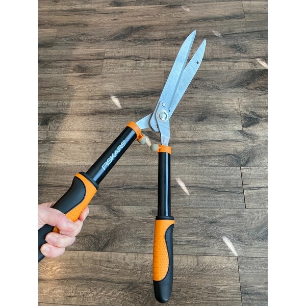 Power Lever 8-Inch Hedge Shears with Soft Grip Handle Black/Orange 
