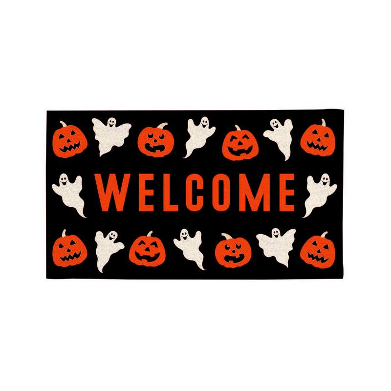 16 in. x 28 in. PVC Halloween Welcome Door Mat