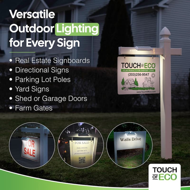 LITEAGENT PRO Solar LED Sign Light – No-Drill, Weatherproof Outdoor Signage Light for Real Estate, Business, or Yard Displays