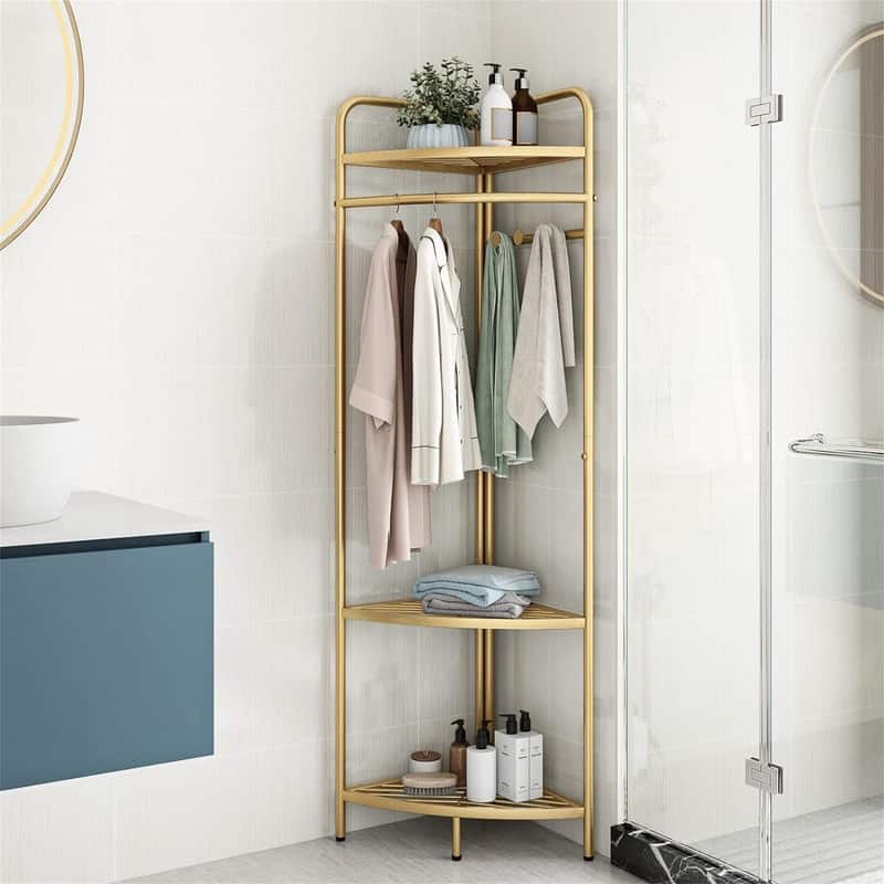 Corner Gold Metal Clothing Racks