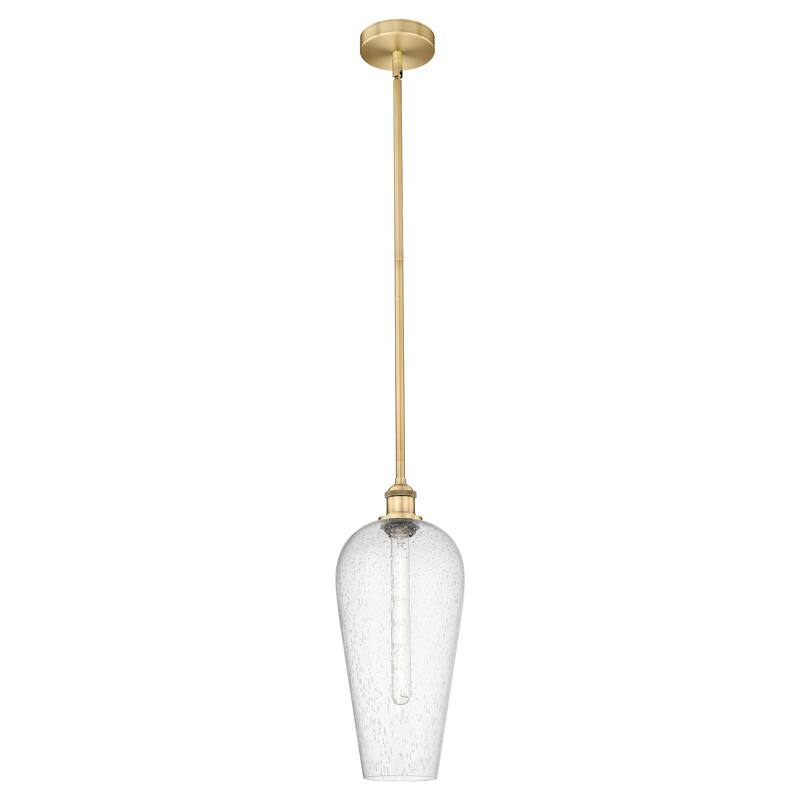 Innovations Lighting Endless Possibilities Edison - Chelsea - 1 Light 8" Stem Hung Mini Pendant - Brushed Brass/Seedy