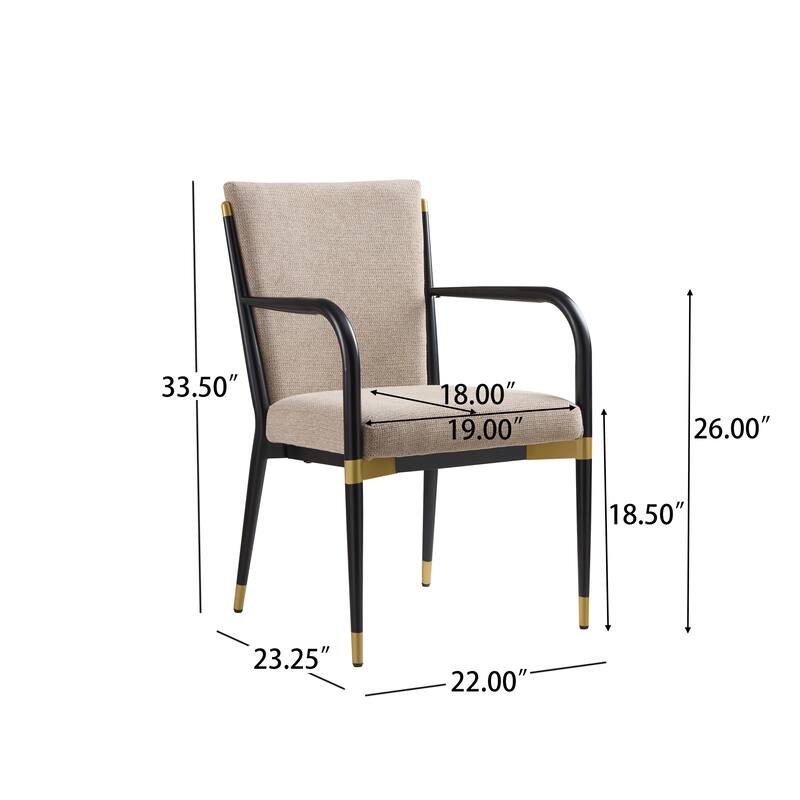 Christopher Knight Home - Modern Upholstered Metal Base Dining Armchair with Solid Back (Set of 2)