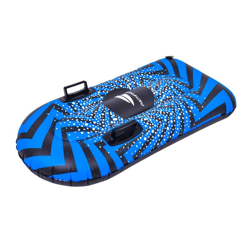 38" Inflatable Black and Blue Ride-On Pool Float or Snow Tube