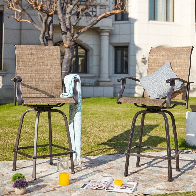 Counter height cheap swivel patio chairs