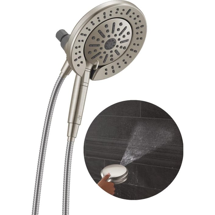 Delta 75655 In2ition 1.75 GPM Multi Function 2-in-1 Shower Head and - SpotShield Brushed Nickel
