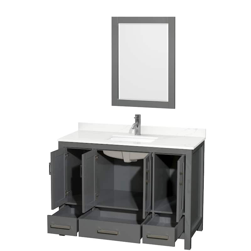 Wyndham Collection WCS141448S-QTZ-UNSM24 Sheffield 48" Free Standing