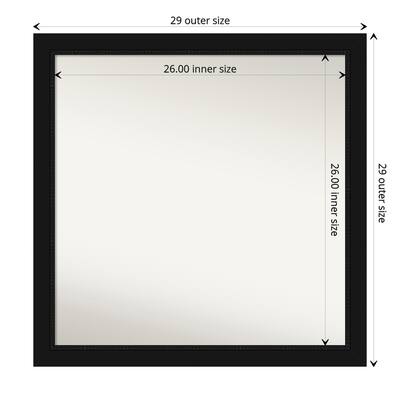 Non-Beveled Bathroom Wall Mirror - Avon Black Frame