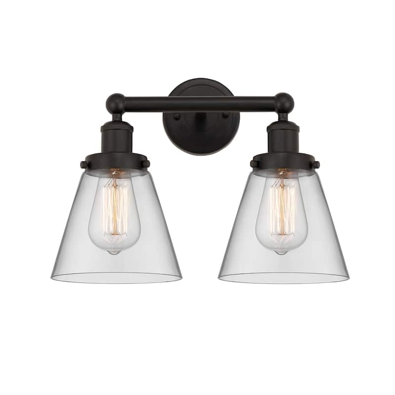 Innovations Lighting 616-2W-10-16 Cone Vanity Cone 2 Light 16" Wide - Oil Rubbed Bronze / Clear