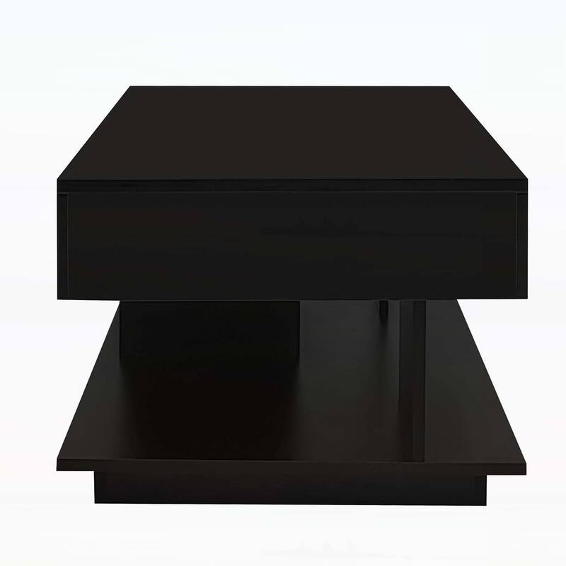 Coffee Table with Concealed Storage and Smart Lighting,for Enhancing Living Room Utility and Ambiance