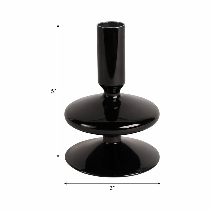 Sculptural Glass Candle Holder with Rounded Accent Base - Modern Tabletop Candle Holder for Any Room