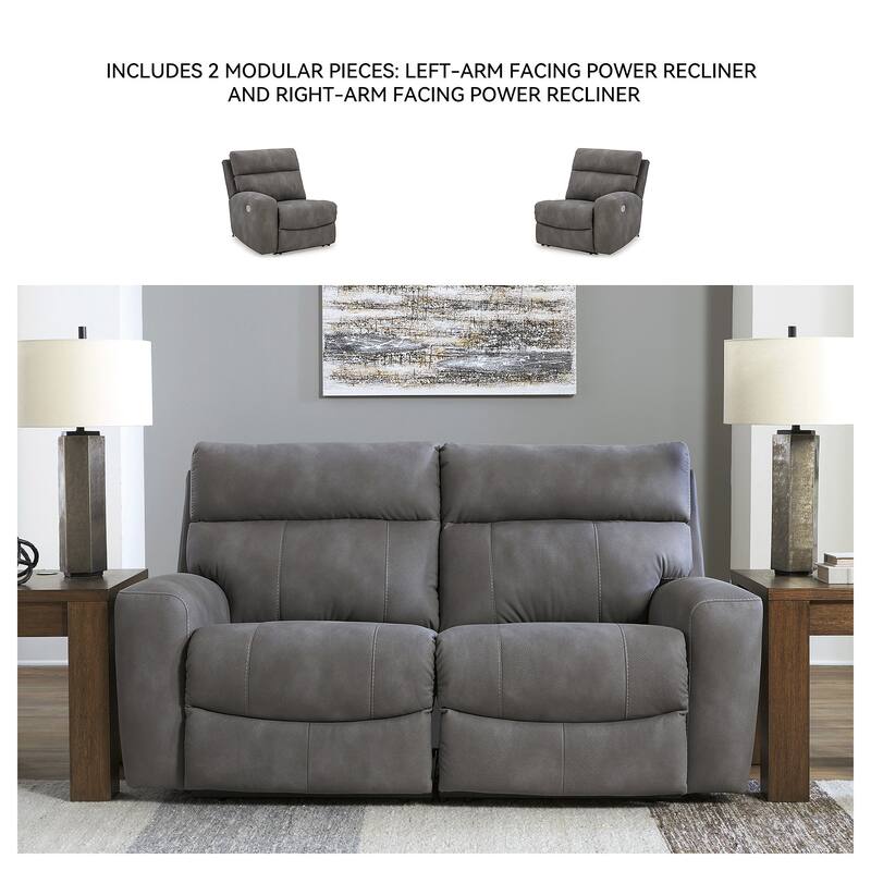 Signature Design by Ashley Next-Gen DuraPella 2-Piece Power Reclining Sectional Loveseat - 77"W x 42"D x 41"H