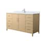 Option White Oak, Nickel Trim, White Carrara Marble Top