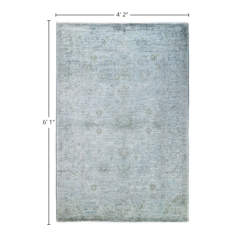 Vibrance One-of-a-Kind Hand-Knotted Area Rug - Gray, 4' 2" x 6' 1" - 4' 2" x 6' 1"