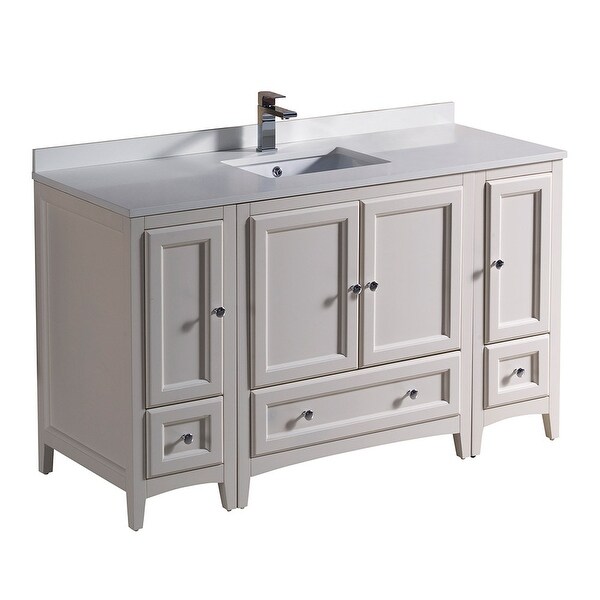 Fresca FCB20-123012-U Oxford 54" Free Standing Vanity Set with Wood Cabinet, Quartz Vanity Top, and Single Undermount Sink