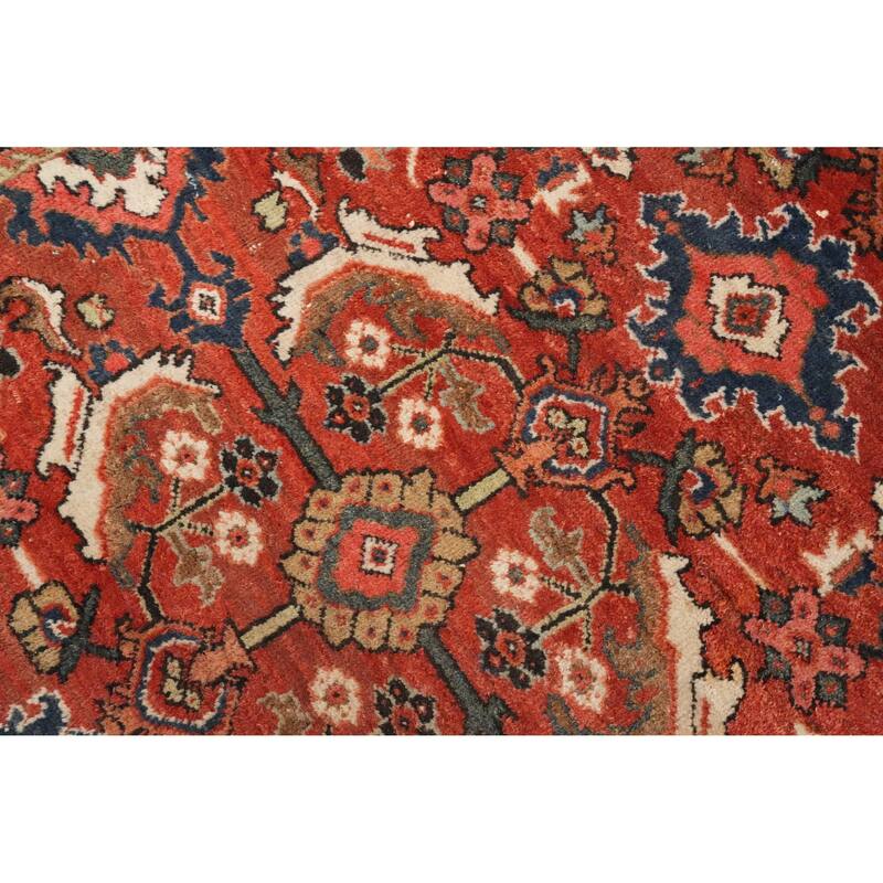 Hand Knotted Oriental 100% Wool Carpet Traditional Floral Oranges & Rust Malayer Area Rug - 12' 6'' X 10' 0''