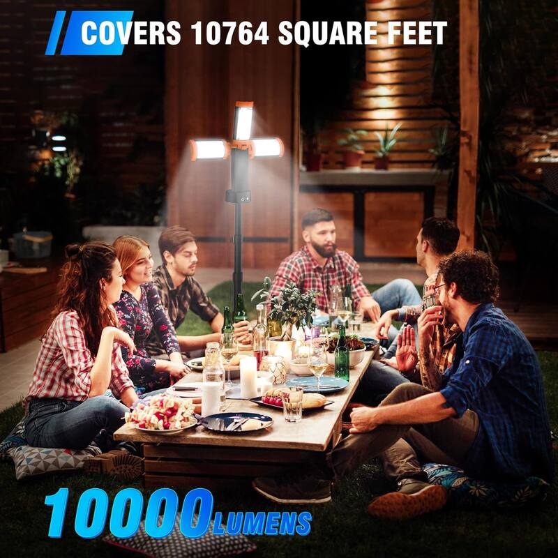 Rechargeable Camping Work Light with Tripod and Magnetic Base