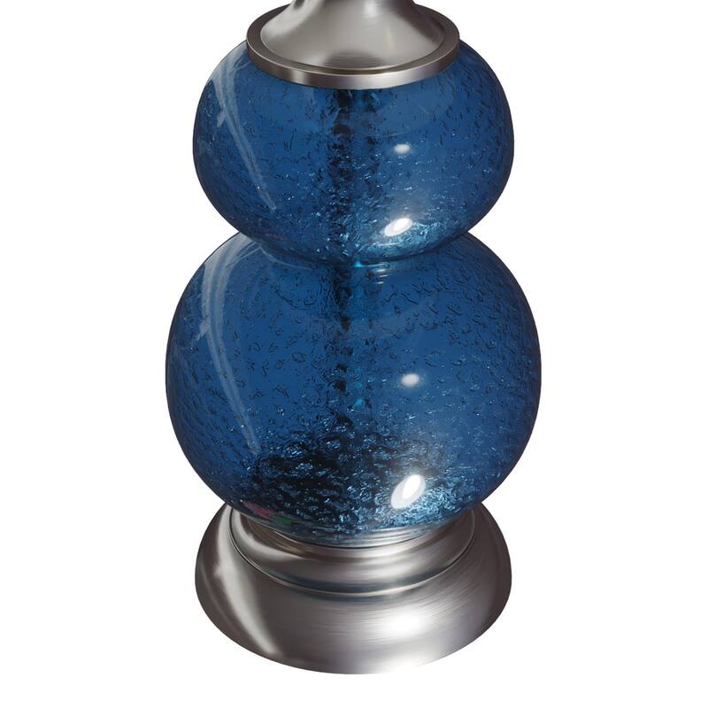 Belle 20.75" Wrinkle Glass Accent Lamp with Linen Shade (Set of 2)