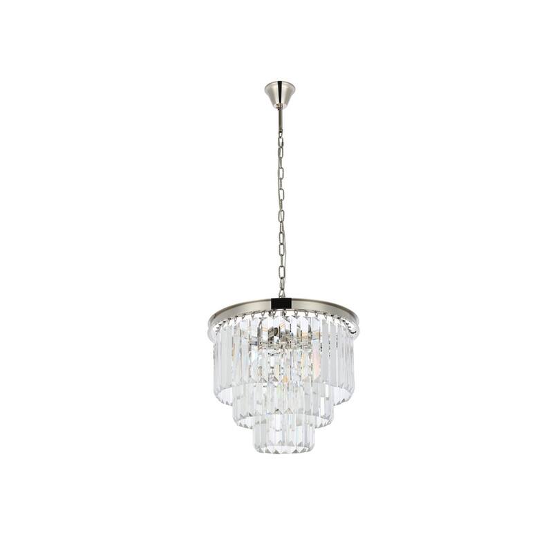 Royce Edge 9-Light Polished Nickel Chandelier