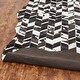 preview thumbnail 5 of 8, Pelle Leather Mosaic Chevron Abstract-Edged Area Rug