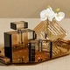preview thumbnail 3 of 2, Decorative Crystal Tonal Black & Amber Glass Perfume Bottle