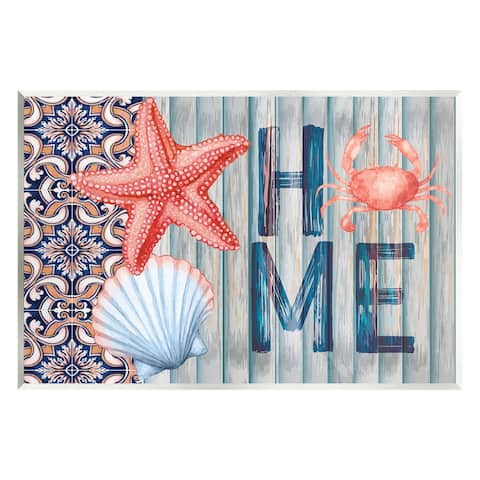Stupell Industries Patterned Home Nautical Sea Life Wall Plaque Art by ND Art