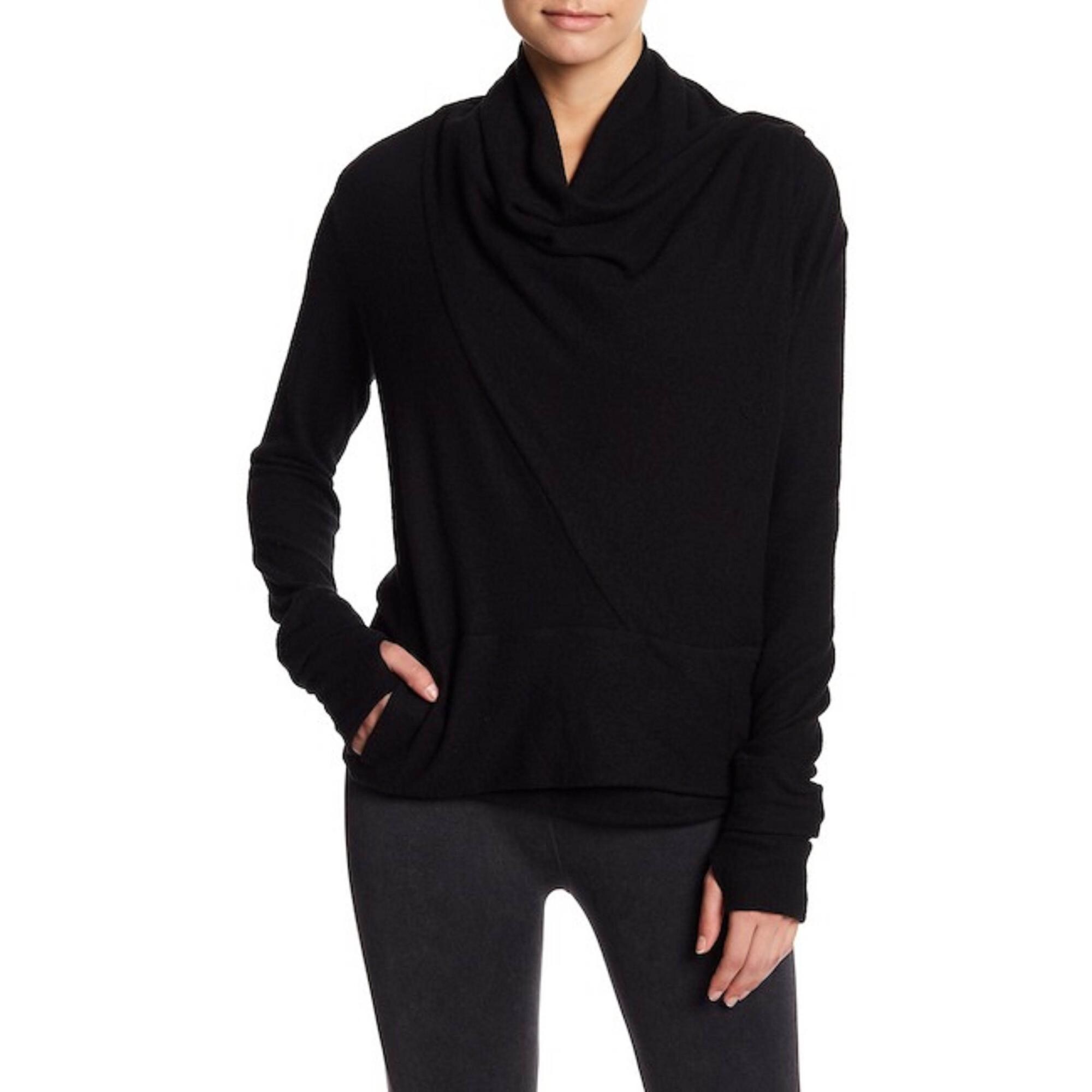 black wrap sweater