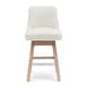 preview thumbnail 35 of 55, Boucle Polyester Upholstered Swivel Counter Stool - Foot Glides