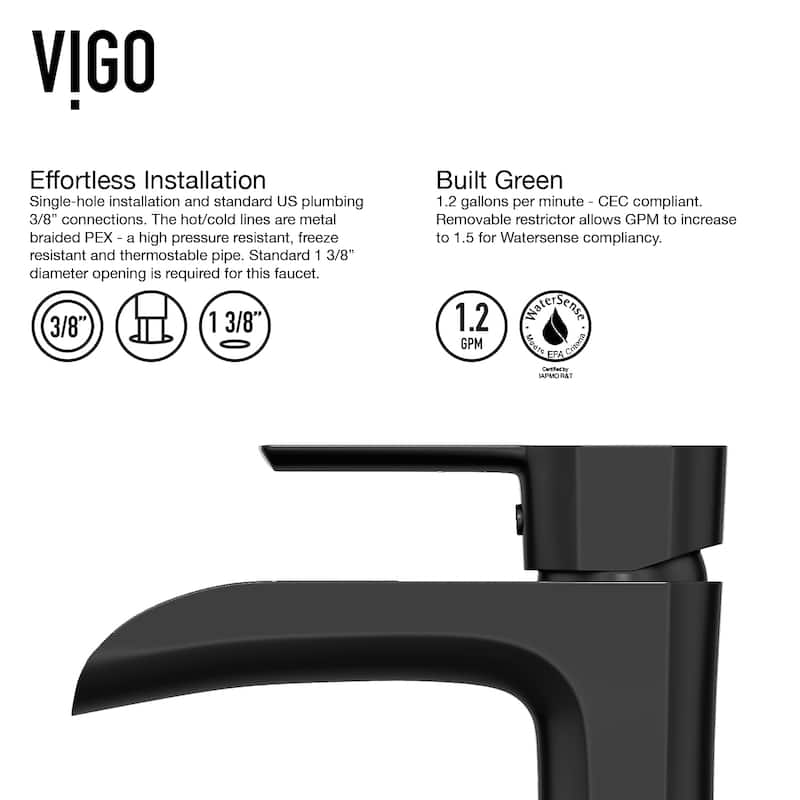 VIGO Niko 11" H Single Handle Single Hole Bathroom Vessel Faucet