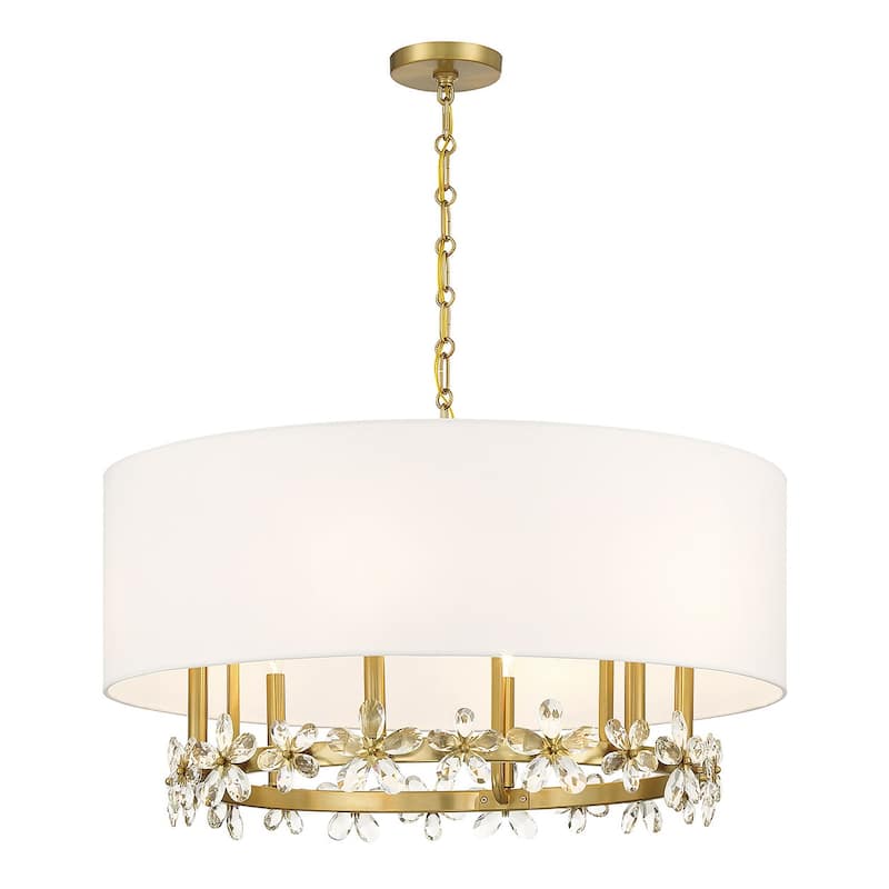 Savoy House 7-4368-6 Dahlia 6 Light 30" Wide Crystal Drum Chandelier