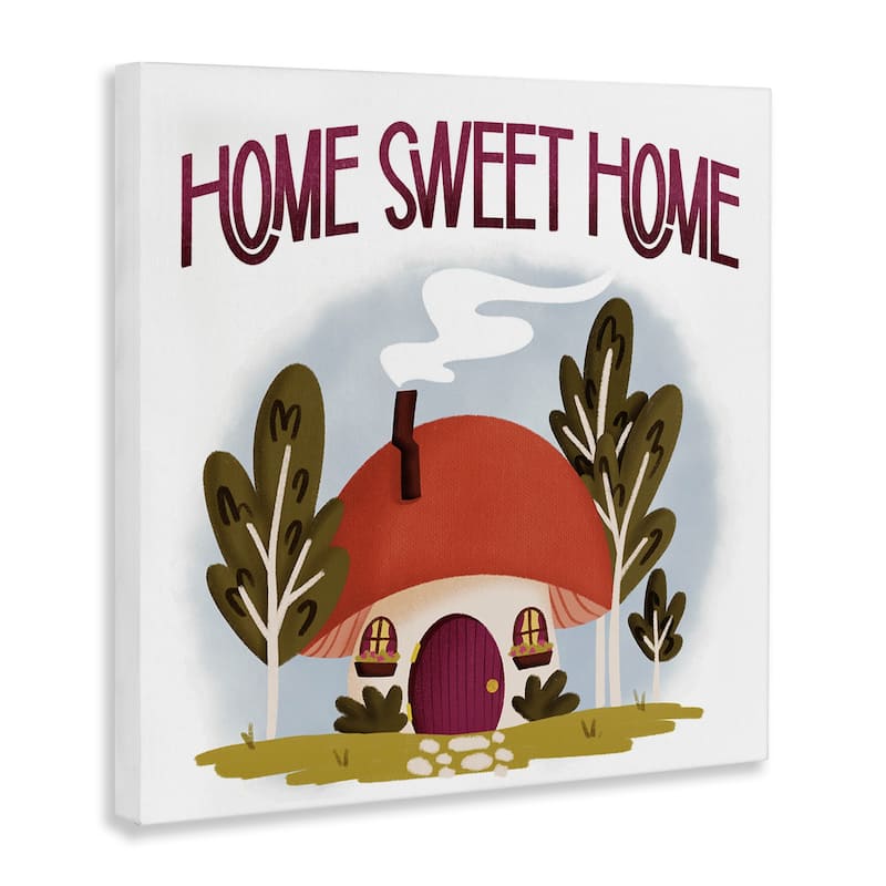 Stupell Sweet Home Mushroom Cottage Canvas Wall Art Design By Sarah Hickman