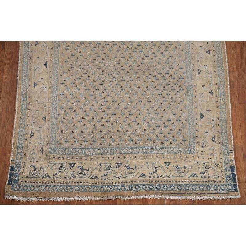 Hand Knotted Oriental 100% Wool Carpet Traditional All-Over Beige & Ivories Botemir Area Rug - 5' 10'' X 4' 11''