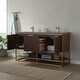 preview thumbnail 4 of 9, Donostia 60" Vanity in Walnut with stone countertop Without Mirror