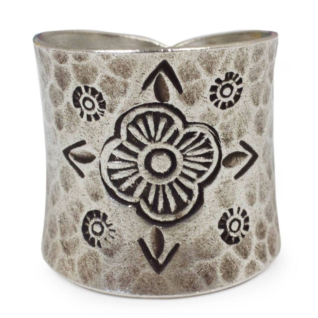 Handmade Sterling Silver 'Flower Compass' Ring (Thailand)