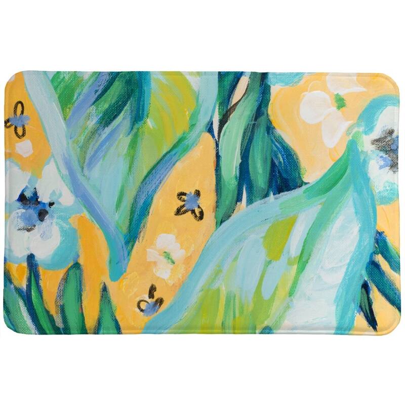 Bright Spring Blossoms Memory Foam Rug