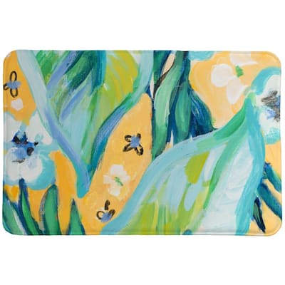 Bright Spring Blossoms Memory Foam Rug