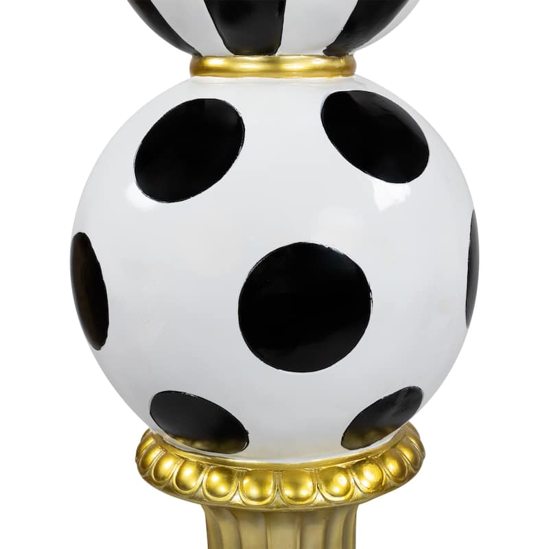 Commercial Size Ball Finial Christmas Decoration - 71.25" - Black and White