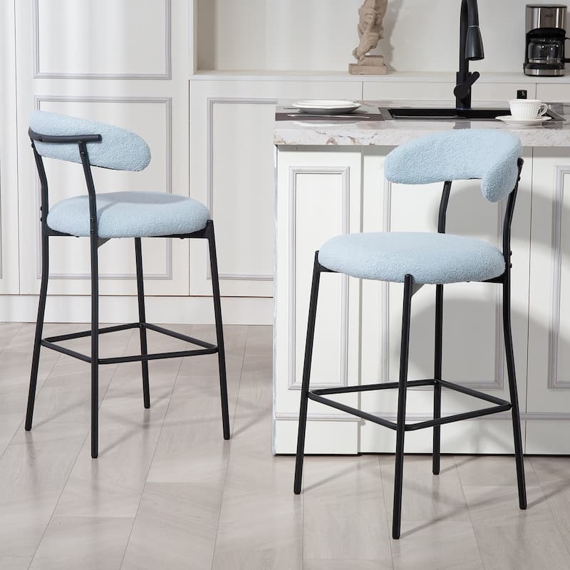 Upholstered Counter Height Bar Stools Side Chairs Set of 2