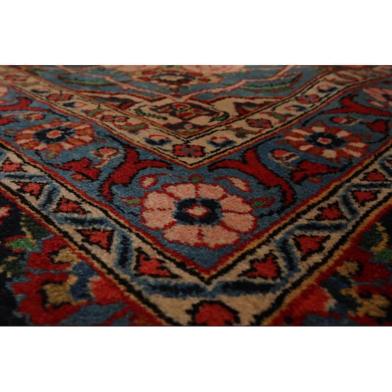 Hand Knotted Kashan Burnt Orange Wool Traditional Oriental Area Rug - 12' 5'' x 17' 2''