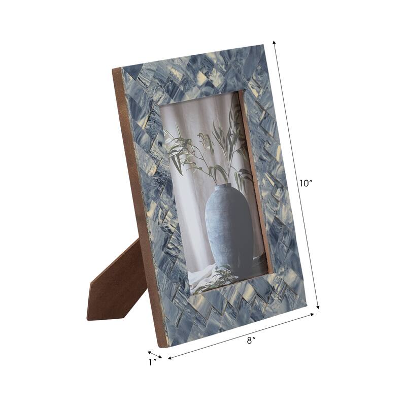 Resin Woven Rectangular Photo Frame - Blue