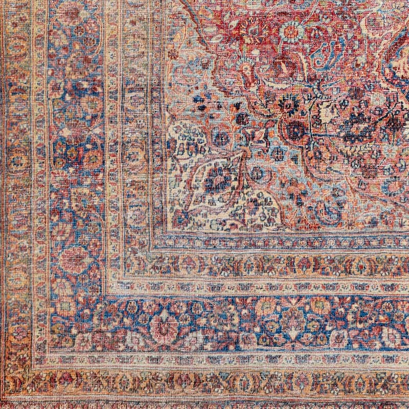 Livabliss Traditional Amelie Medallion Washable Area Rug