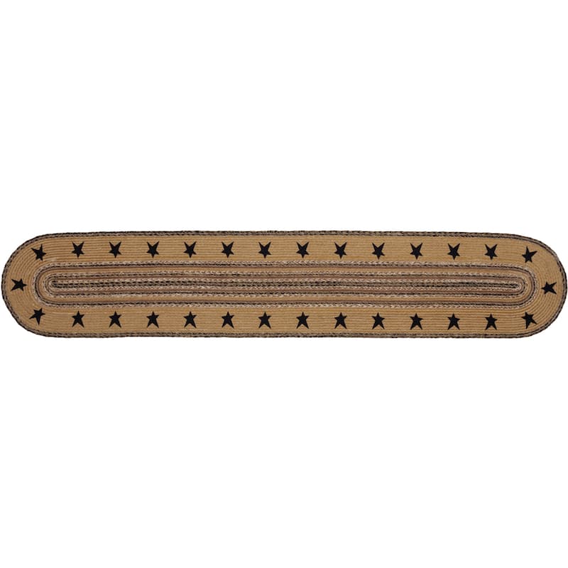 Kettle Grove Stars Border Stenciled Jute Runner