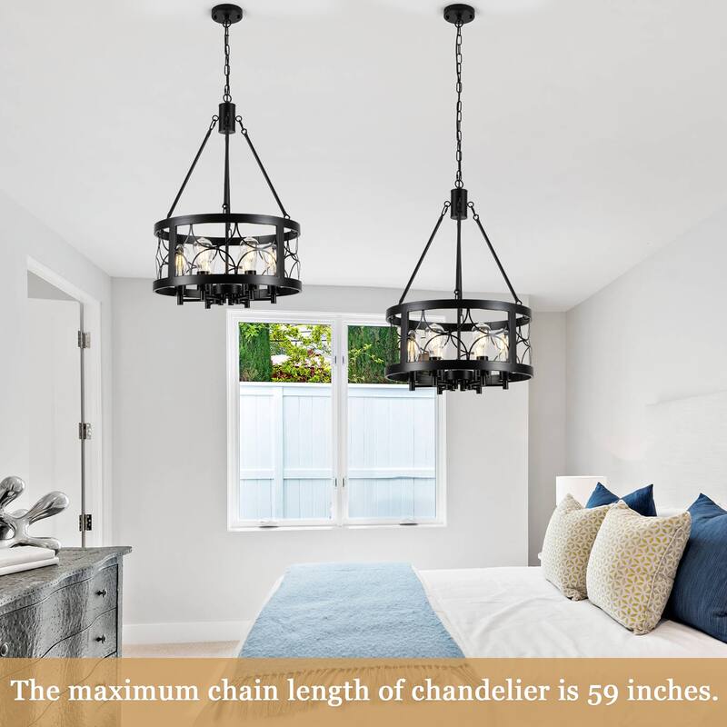 19.68-inch Retro Elegant 6-Light Metal Chandelier with Adjustable Height