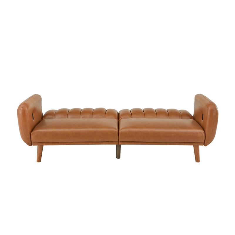Sogndal Upholstered Convertible Split-Back Futon Sofa Bed with USB Charging Ports by iNSPIRE Q Modern