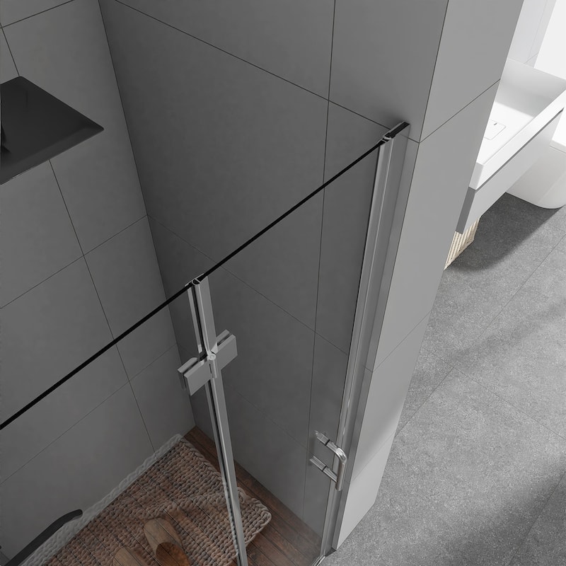 Bifold Semi-Frameless Shower Door with Clear Glass