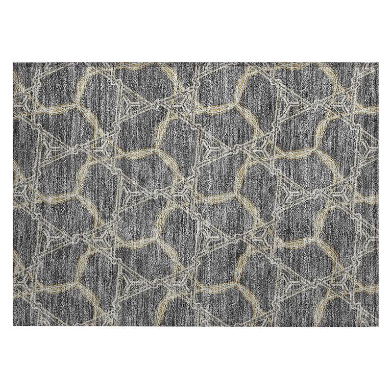 Machine Washable Indoor/ Outdoor Transitional Links Chantille Rug