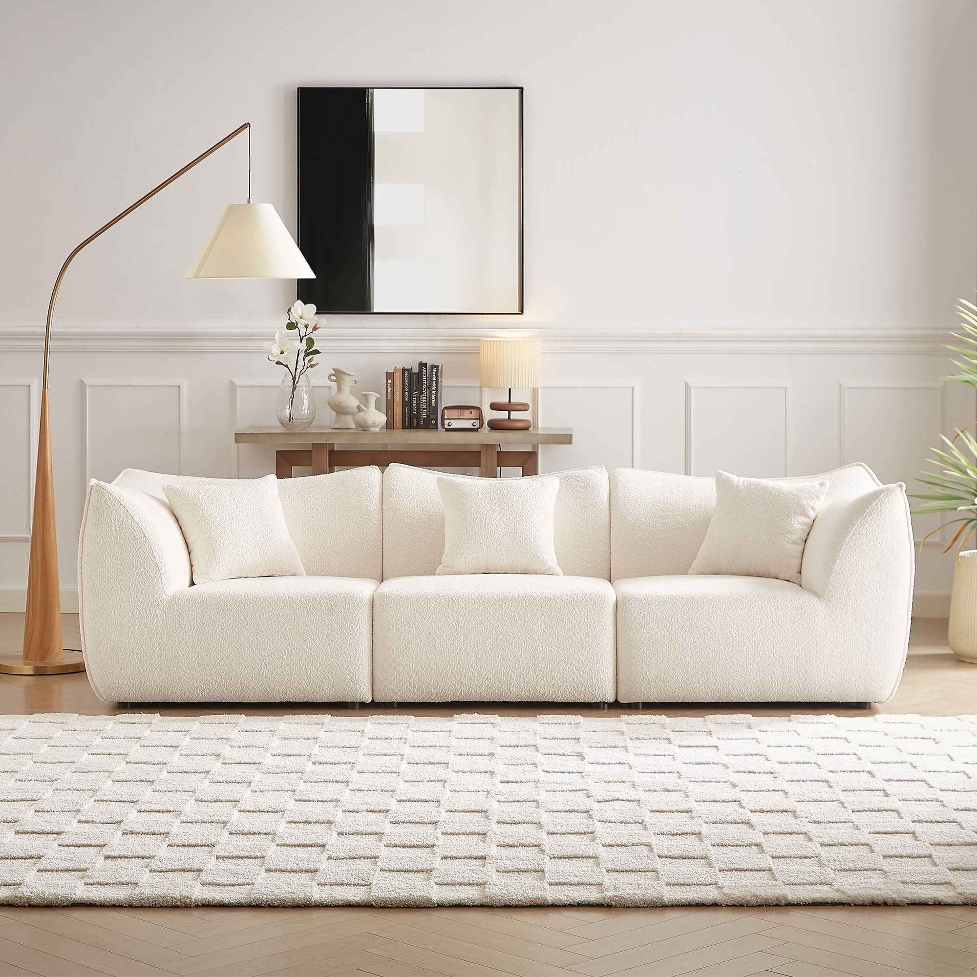 Comfy Sofa Couch Convertible Modular Sectional Sofa with Deep Seats 3/4 Seater Sofa